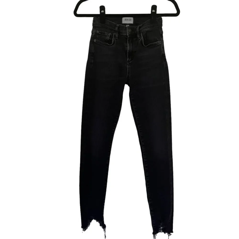 Agolde Sophie Mid Rise Skinny Ankle Jean - Black - Size 25 - Picture 2 of 14